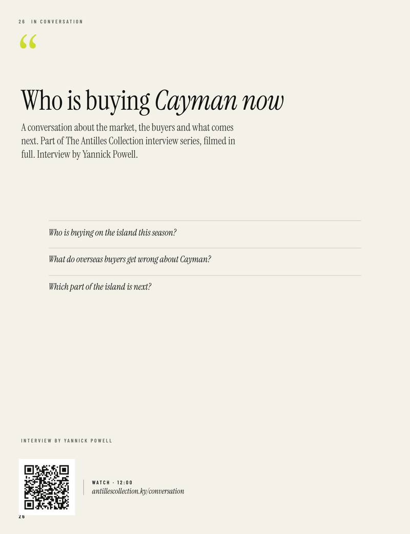 Page 26: Who is buying Cayman now
